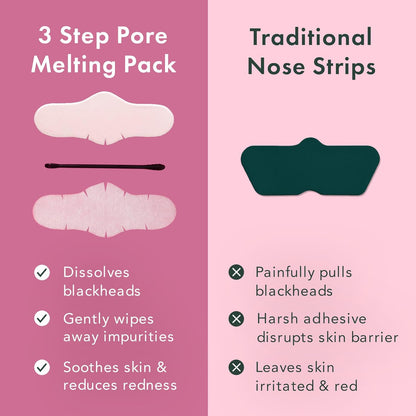 Rael Blackhead Remover, Miracle Patch Melting Pack, Nose Strips for Blackheads, Pore Cleansing and Soothing Sheets, 3 Step Kit, Sebum Removing Cotton Swabs, Dermatologist Tested