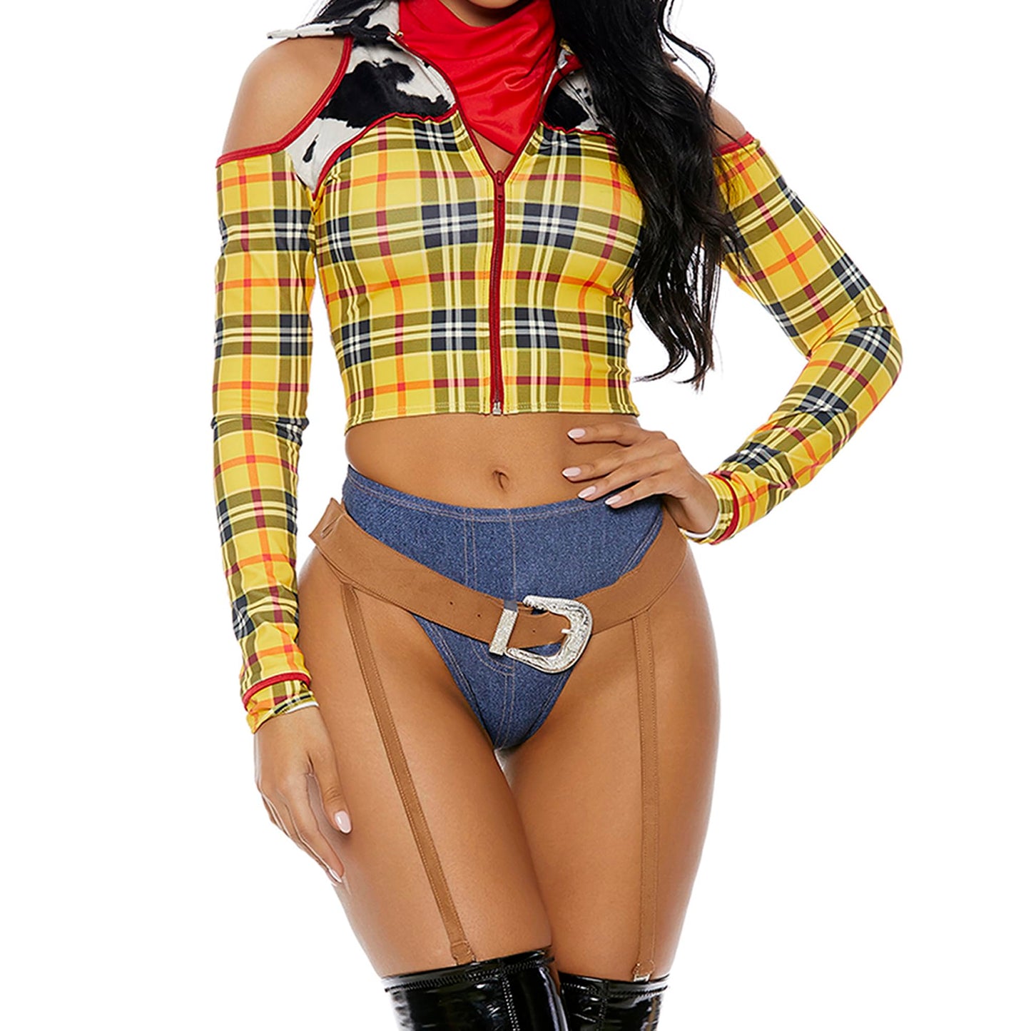 Forplay Women's Playtime Sheriff Sexy Cowboy Movie Character Costume Adult Costume, Yellow, L/XL