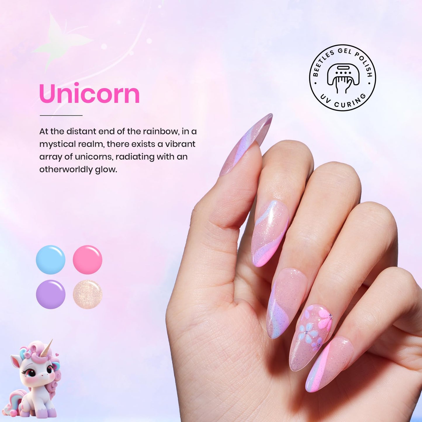 Beetles Cat Eye Gel Polish Set - 24Pcs 20 Colors Glitter Dark Color Changing Gel Nail Polish Kit with Base Gel Glossy Matte Top Coat Soak off UV DIY Nail Art Salon Ombre Black Nails Gift