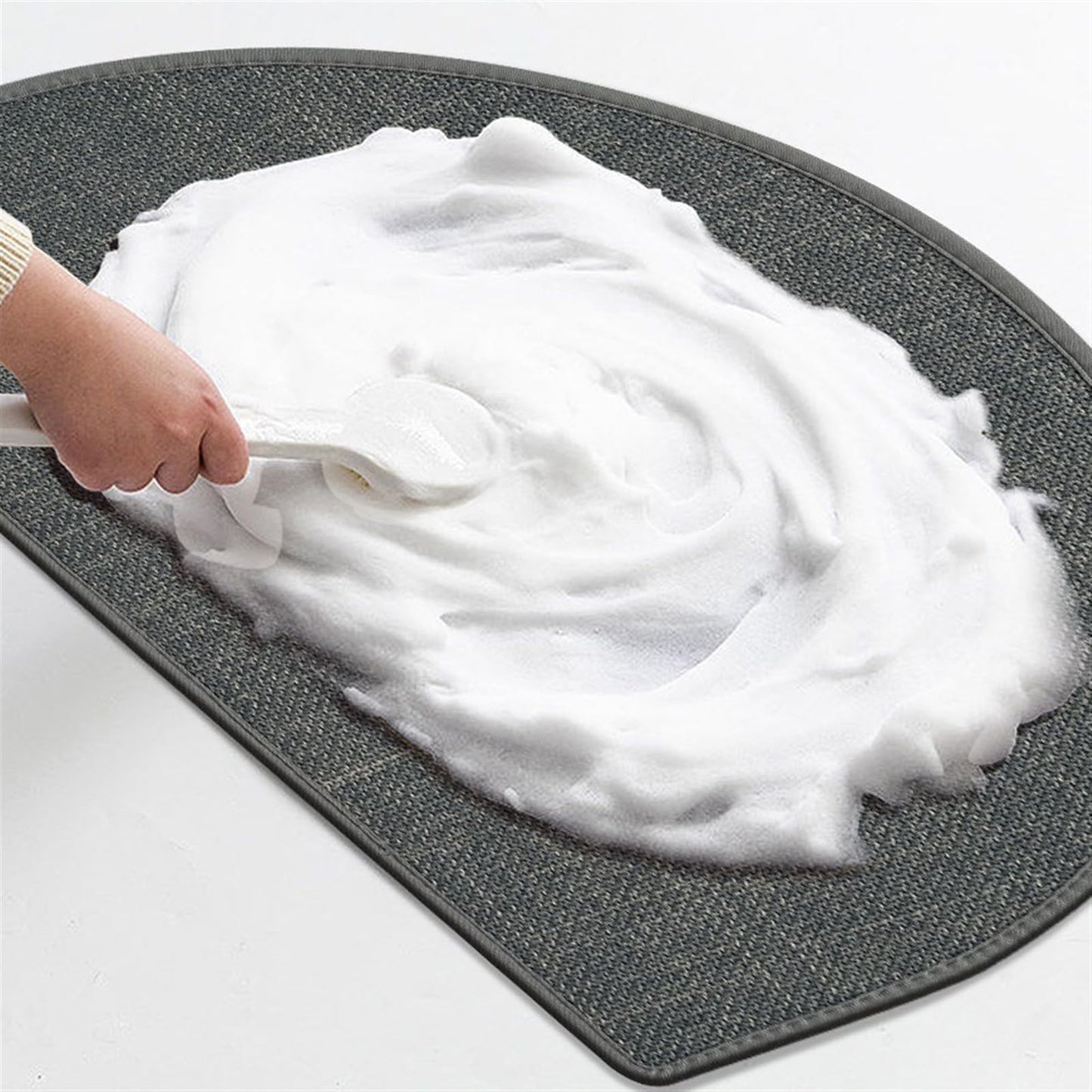 Lifup Half Circle Bath Mat Non-Slip, Ultra Thin Bathroom Rugs, Rubber Backing Absorbent Quick Dry Machine Washable Carpet for Bathroom Floor, Bedroom Home Decor Black 16" x 24"