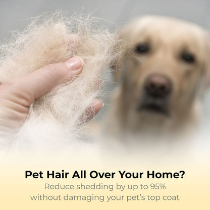Best Professional Deshedding Tool and Pet Grooming Brush – D-Shedz by Thunderpaws for Small, Medium and Large Breeds of Dogs and Cats with Short or Long Hair Yellow