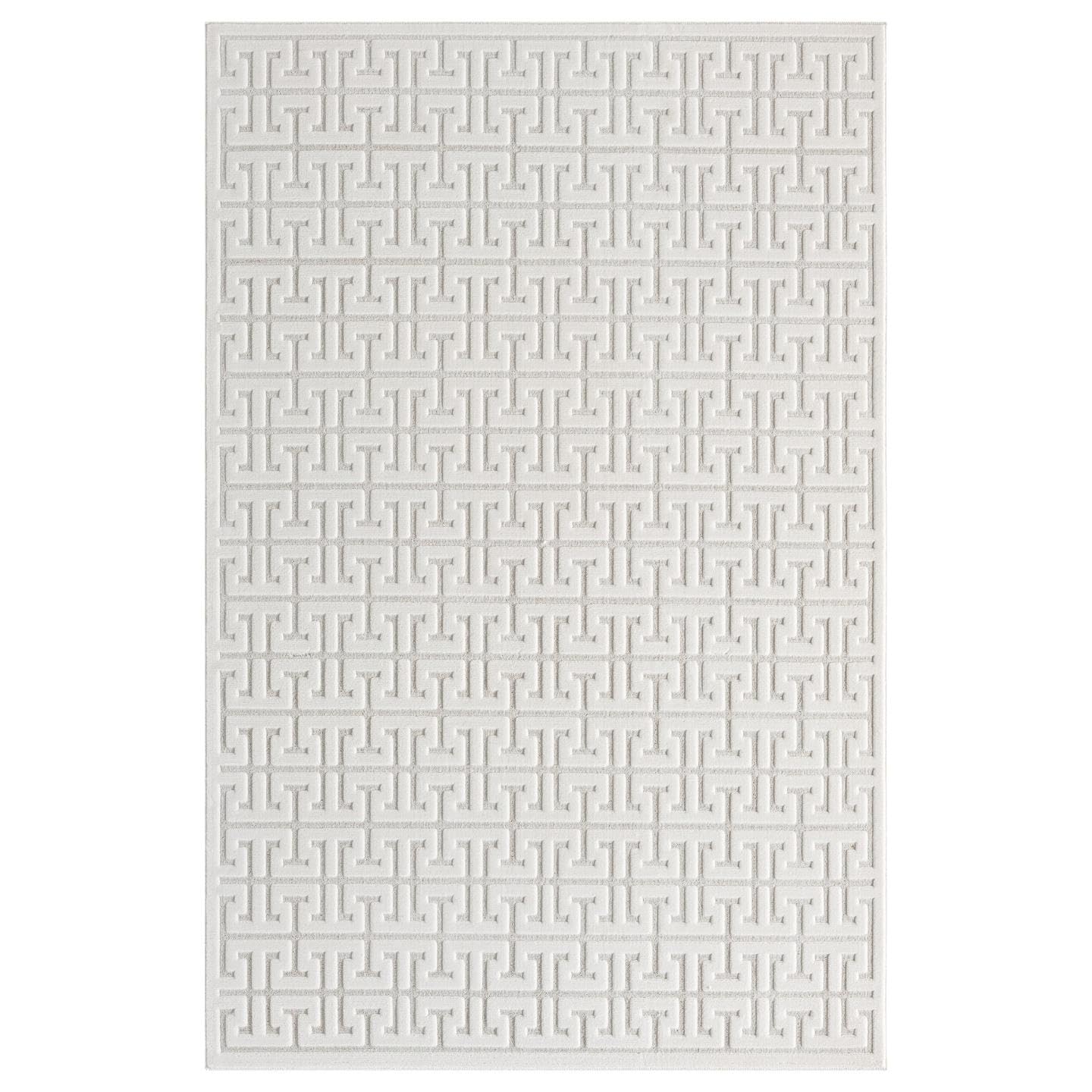 LUXE WEAVERS Modern Geometric Trellis Cream 6x9 Area Rug