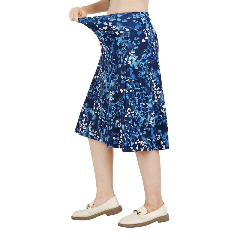 Skorts Skirts for Women Knee Length Midi SkirtsBlue Black S