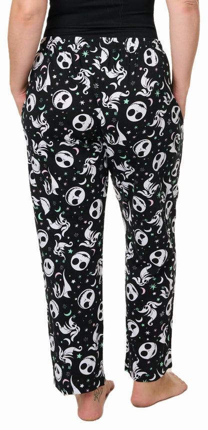 Disney Womens Lounge Pants Pajama Bottoms AOP (Jack Skellington & Zero, 3X)