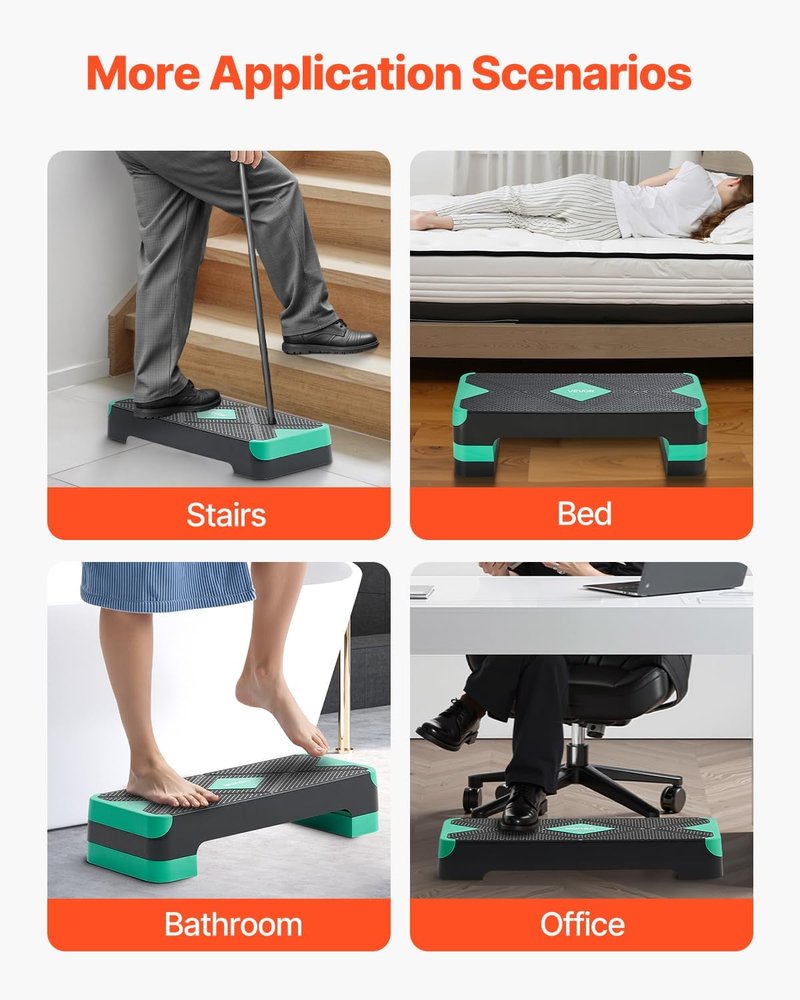 Aerobic Exercise Step Platform - 28-Inch Adjustable Fitness Stepper | Non-Slip Surface for Home Gym Cardio Training