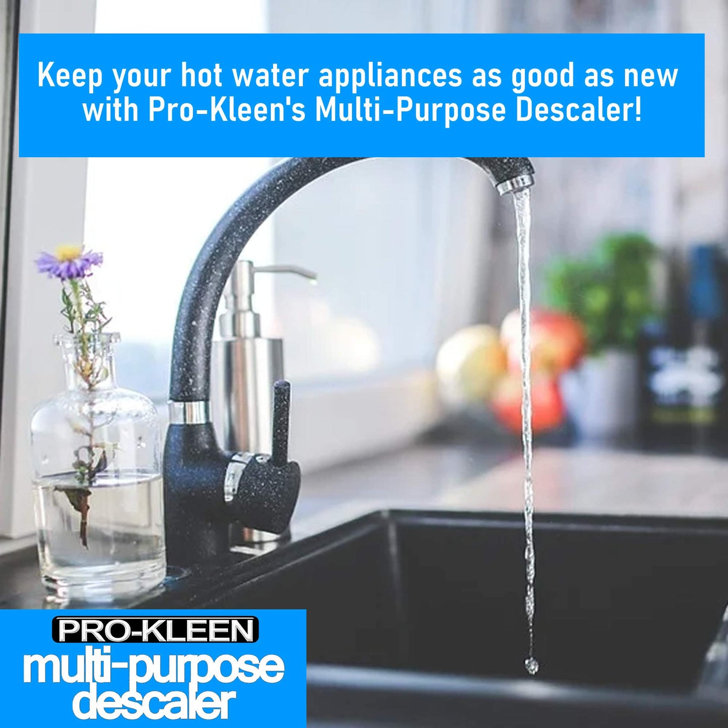 Pro-Kleen Descaler Liquid Multi-Purpose Descaler, Fast-Acting Concentrate & Dissolves Limescale, Optimises Performance & Prolongs Life of Coffee Machine, Kettle, Iron, Shower heads, Taps and More 5L