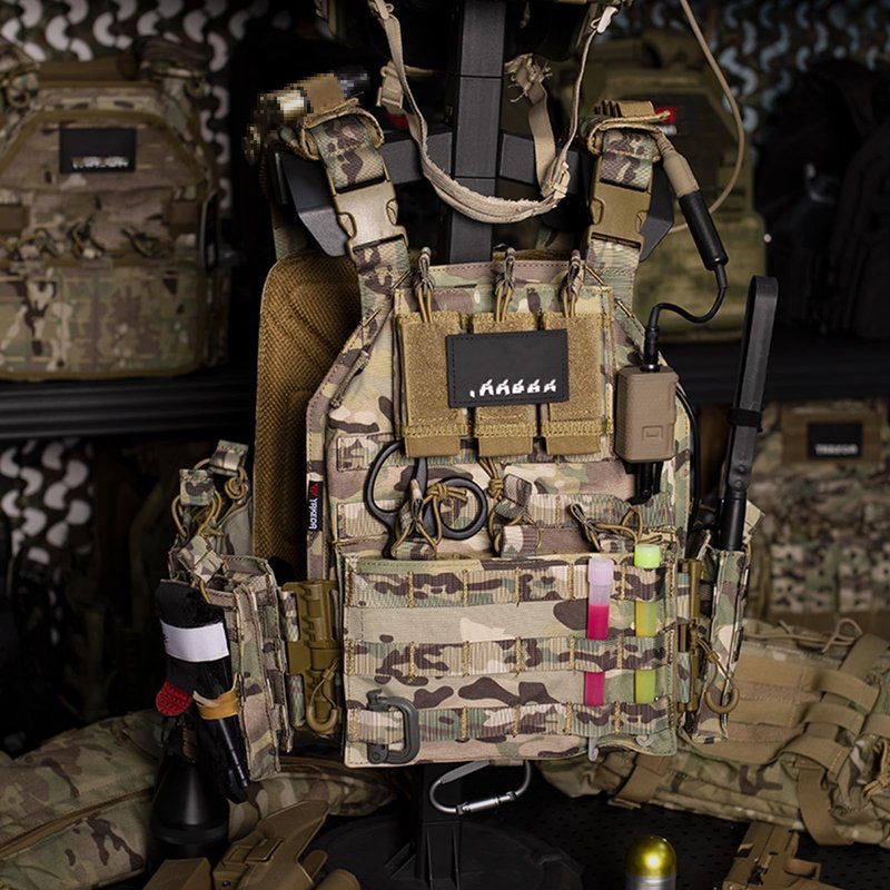 PIKEON Tactical Vest Quick Release Airsoft Vest for Man Outdoor Adjustable Breathable Vest (CP)