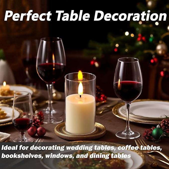 6 Pack Acrylic Flickering Flameless Candles with Remote, 2"X4" Candles Battery Operated, Flickering LED Warm Glow Tealight for Home Decor, with 4 Timers 100+Hours + 2 Lighting Modes, Included Battery