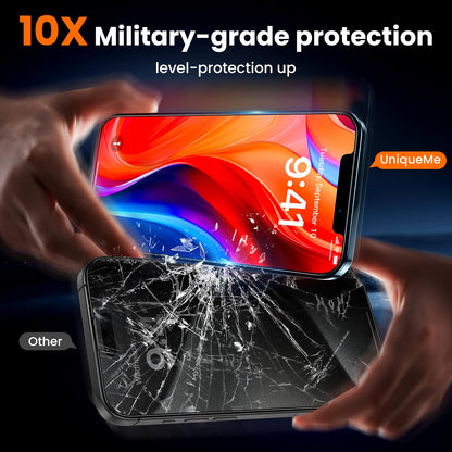 UniqueMe for iPhone 16 Pro Screen Protector - [Military Grade Shatterproof & 9H+ Hardness] Screen Protector 16 Pro Tempered Glass Full Coverage Protection, Easy Installation, 2 Packs