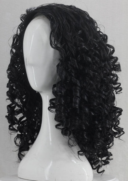 Angelaicos Unisex Wavy Halloween Costume Full Wig Long Dark Brown (Men's Wig)