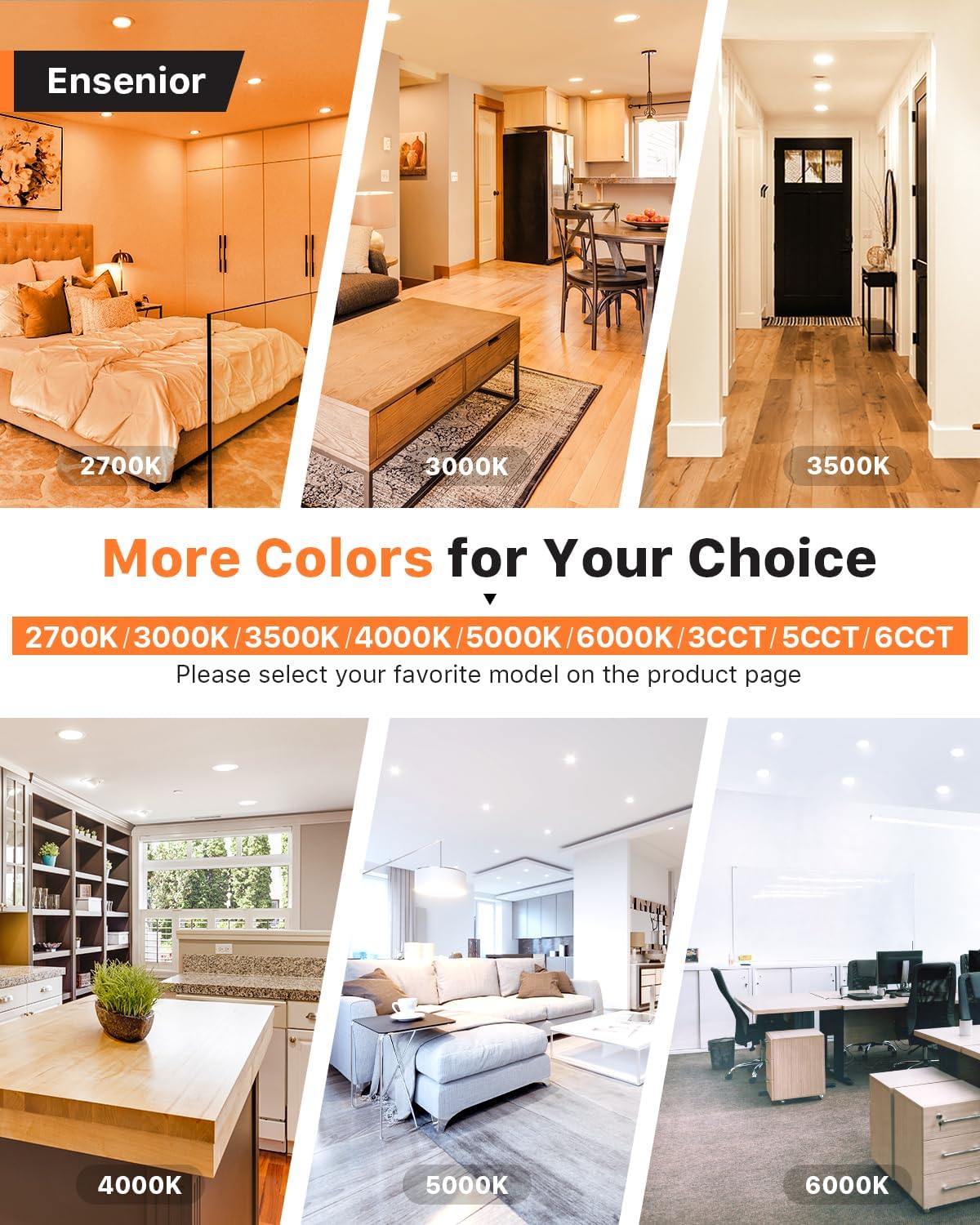 Ensenior 24 Pack 6 Inch LED Recessed Ceiling Light, Dimmable, 4000K Cool White, 1050LM 12W 120V, High Brightness Canless Wafer Downlight - ETL&FCC&IC