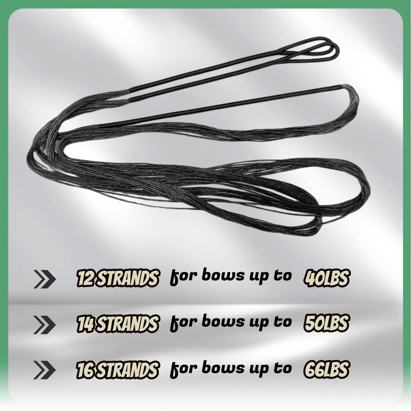 DEERACE Traditional Recurve Bow String, AMO 48"-70" 12,14,16 Strands Dacron Bow String Replacement for Recurve/Long/Horse Bow (AMO 66” (Actual Length 62”), 14 Strands (Recommended for up to 50 lbs))