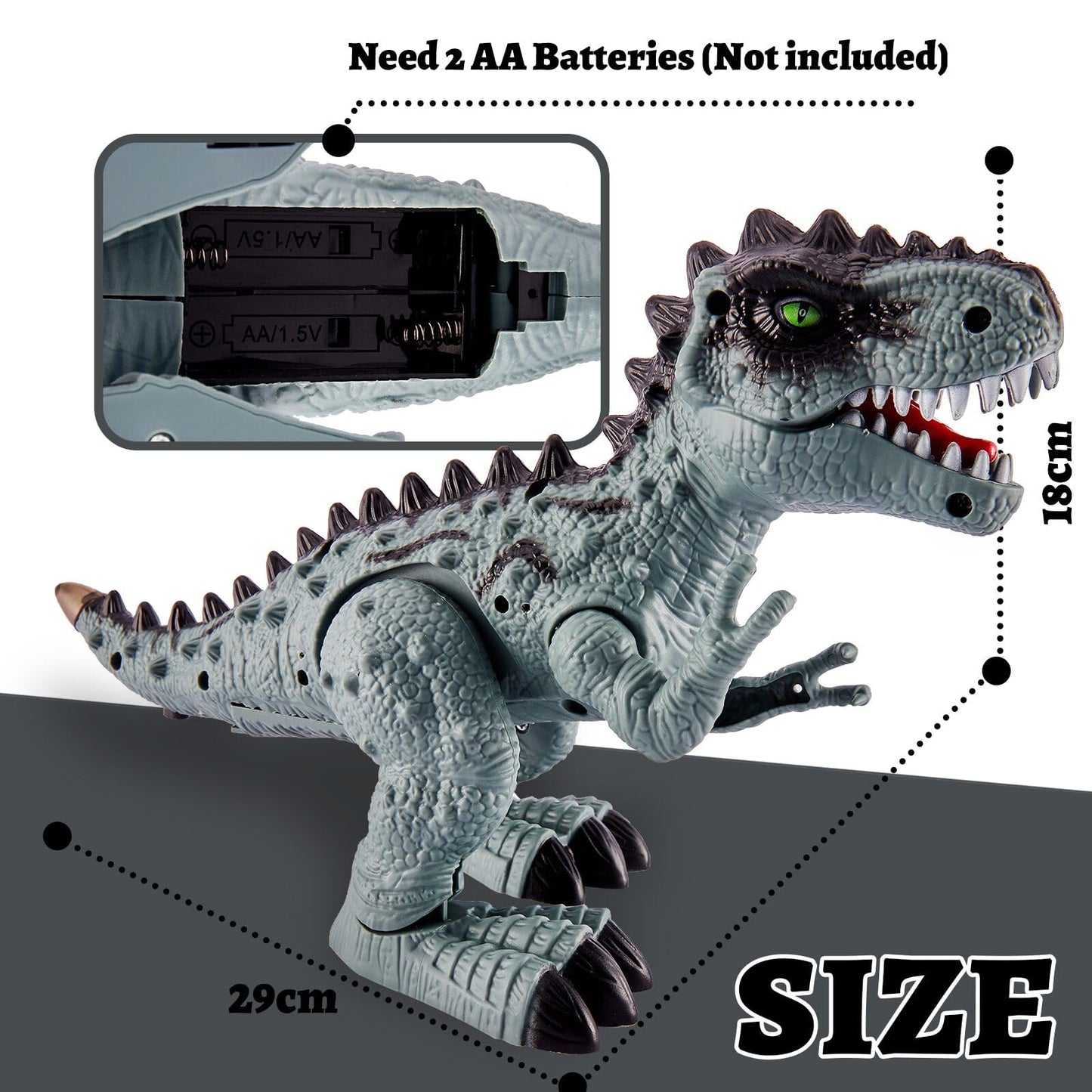 TOEY PLAY Dinosaur with Lights and Sounds, T-Rex Toys, Walking, Realistic Looking, Dinosaurs Gifts for Kids Boys Girls 3 4 5 6 Year Olds
