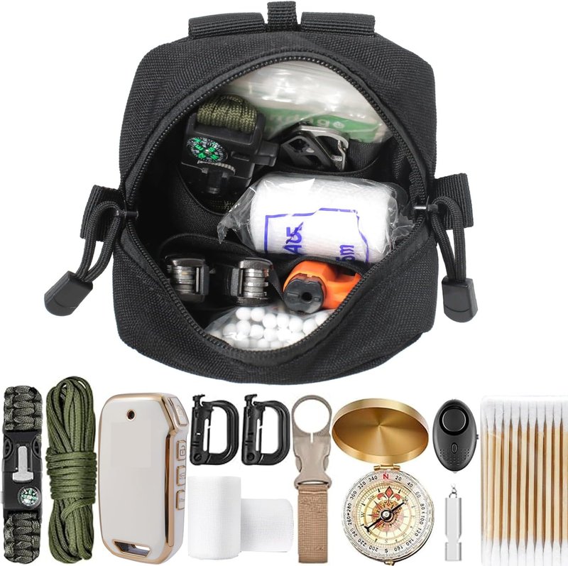 Mini Tactical Molle Compact Ammo Pouch - 2 Pack Small Utility EDC Tool Waist Belt Pouches