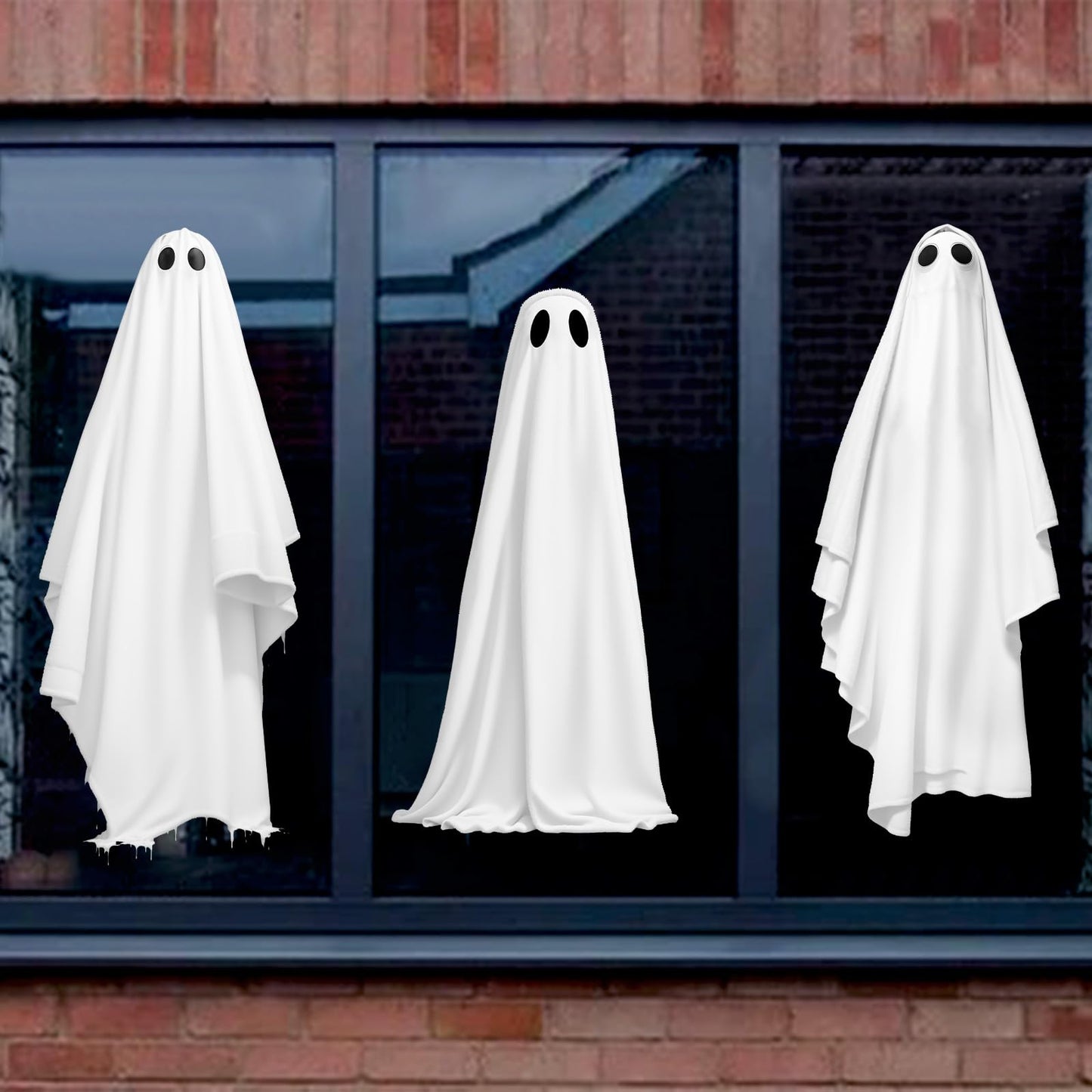 Extra Large Halloween Window Clings Ghosts Mirror Decorations for Glass Windows, Halloween Window Stickers Decals for School Home Office Party Supplies