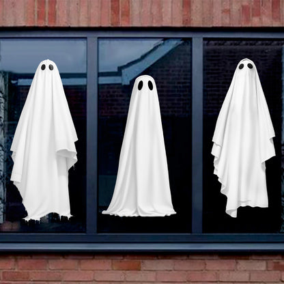 Extra Large Halloween Window Clings Ghosts Mirror Decorations for Glass Windows, Halloween Window Stickers Decals for School Home Office Party Supplies