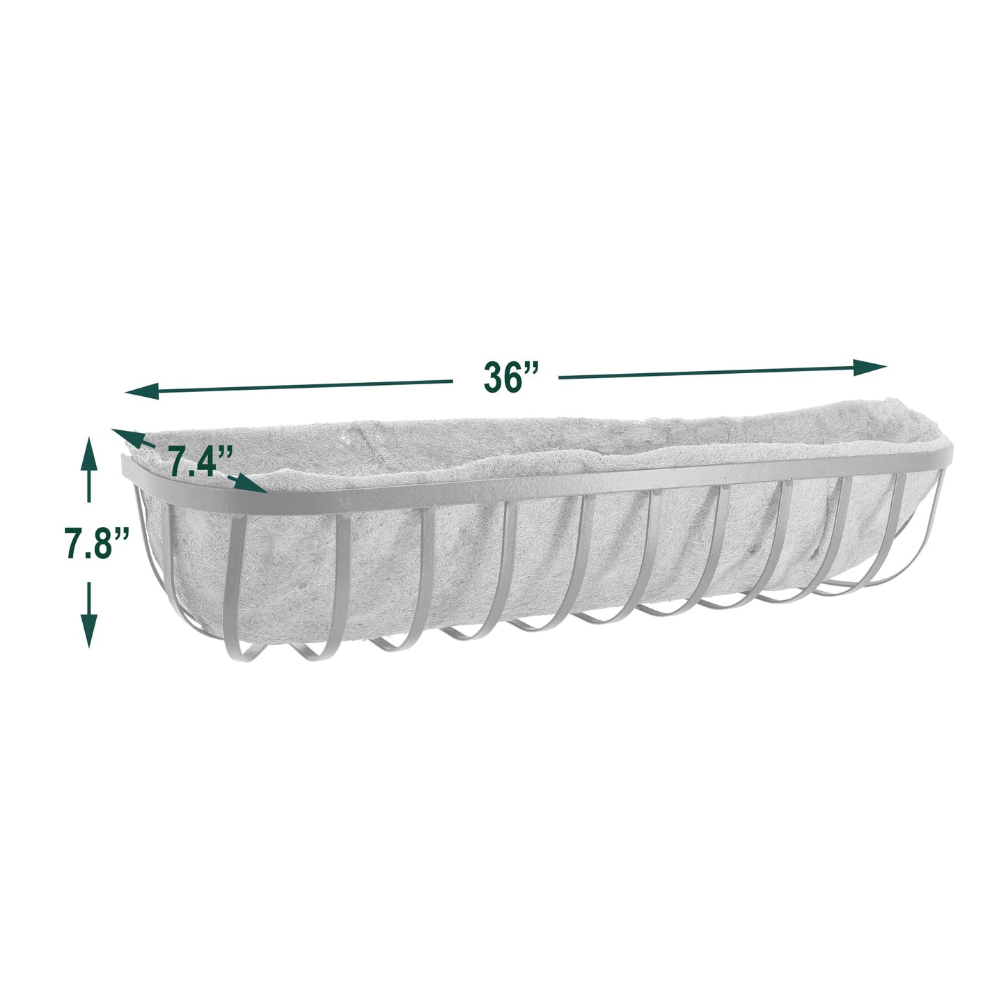 Arcadia Garden Products 1530 Solstice Series Wall Trough Planter, 36 inch, 36", Black