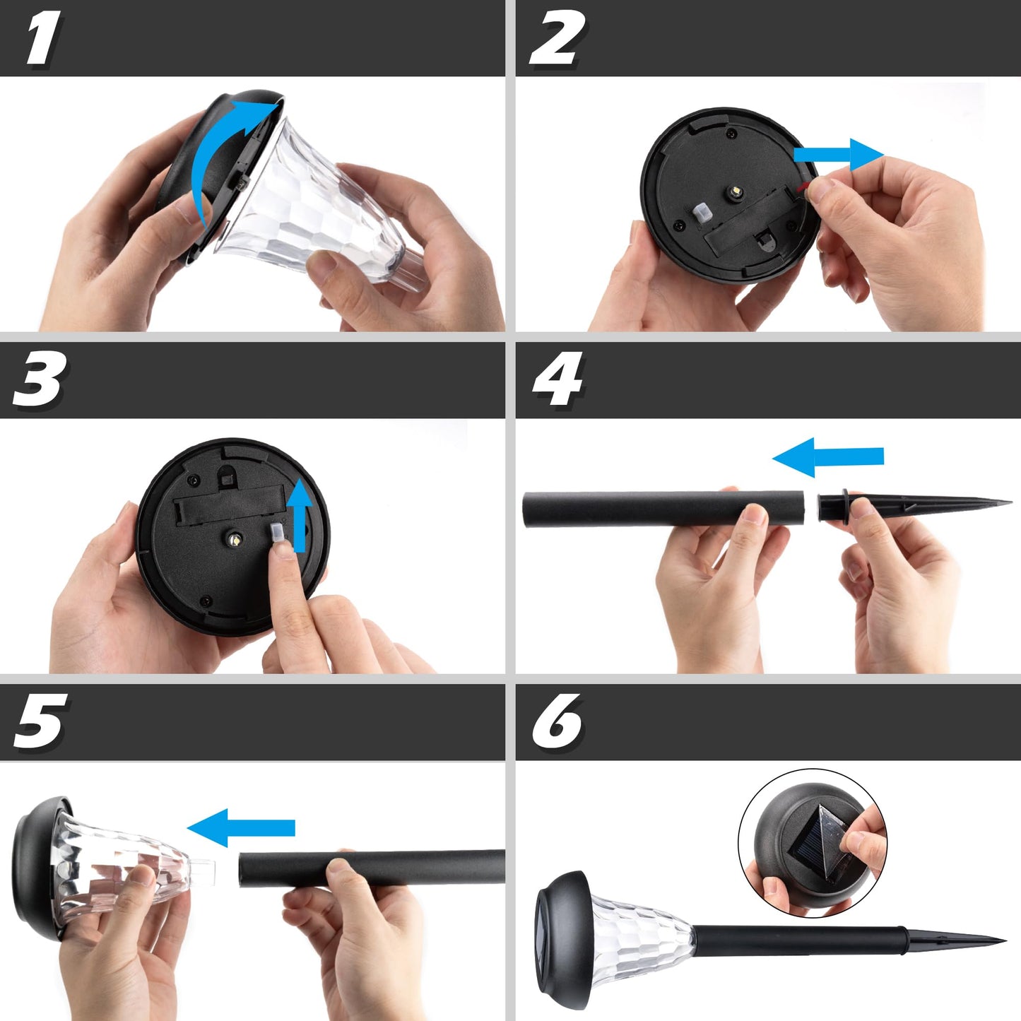 GIGALUMI 12 Pack Solar Light Outdoor Waterproof, Cool White Pathway Lights Solar Powered, Landscape Lighting, Garden Lights for Decor, Patio, Garden, Yard, Pathways, Walkway