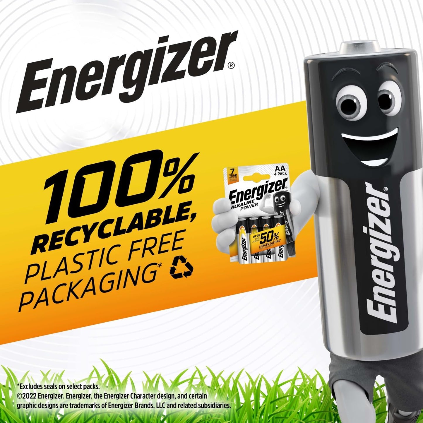 Energizer Alkaline Power - AA Batteries (32 Pack) - Double A Battery 1.5V - Up To 50% Longer Lasting - For Everyday Devices - 100% Recyclable Packaging - 7 Year Shelf-Life [Amazon Exclusive]