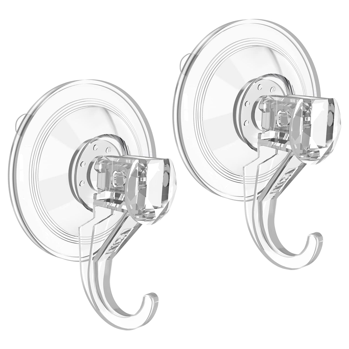 VIS'V Wreath Hanger, Large Suction Cup Wreath Hooks, Heavy Duty, 22 LB Capacity, Removable and Reusable, Clear, 4 Pcs