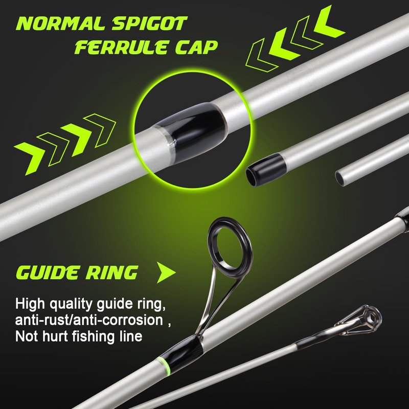 Sougayilang Spinning Combo - 5.2:1 Gear Ratio Fishing Rod with 15.6LB Drag | IM7 Graphite, Stainless Steel Guides for Bass, Trout, Redfish