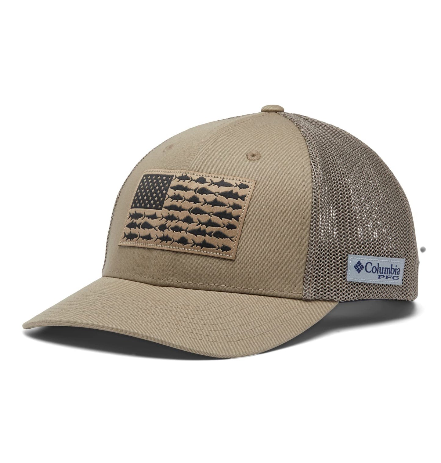 Columbia Unisex PFG Fish Flag Mesh Ball Cap-High Crown, Tusk, XX-Large