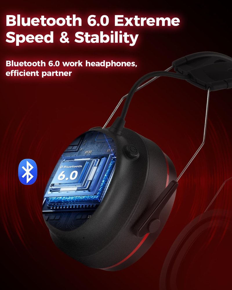 Electronic Hearing Protection with 4X Sound Amplification Earmuffs, Gel Bluetooth 6.0 Ear Protection Ear Muffs, 30dB NRR with Rechargeable 120H Playtime Earmuffs for Workshops, Mowing, Shooting Range