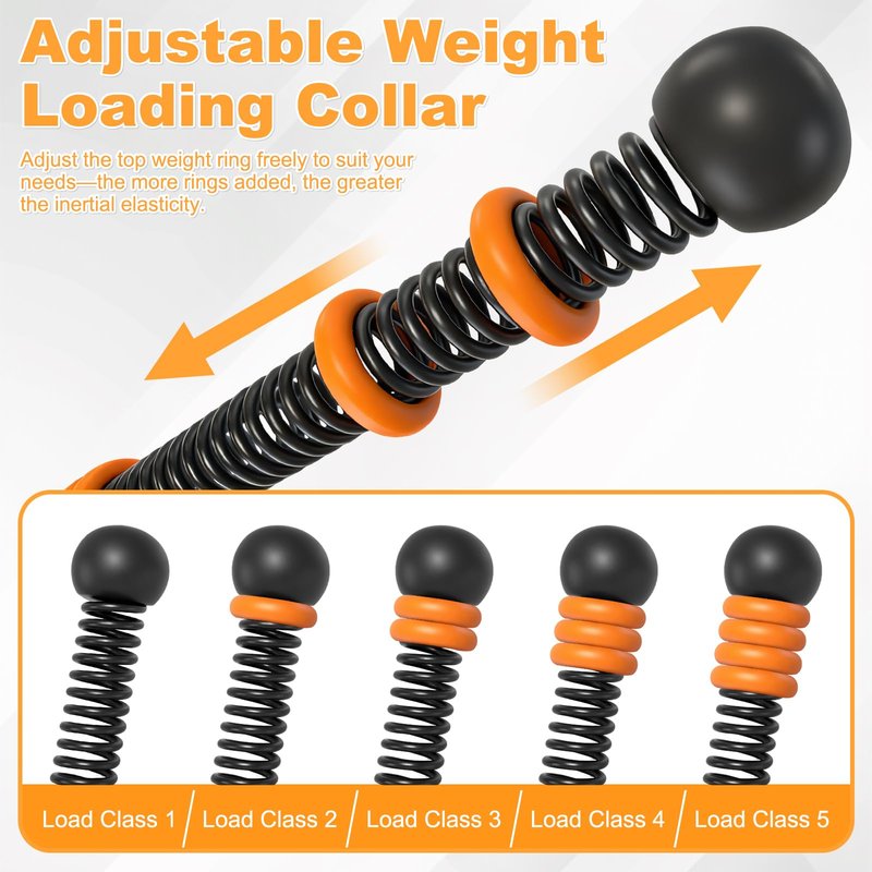 2PCS Adjustable Weighted Ropeless Battle Ropes, Heavy Duty Cordless Battle Rope for HIIT & Cardio Full-Body Workout Tool with Non-Slip Spiral Handles, Home Gym Equipment for Women & Men (Black)