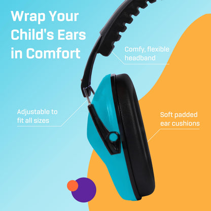 Vanderfields Kids Ear Defenders Children – 26dB SNR Noise Cancelling Headphones for Kids Age 3-16 – Adjustable Ear Muffs Boys Girls Toddlers – Ear Defenders Autism – UKCA Certified
