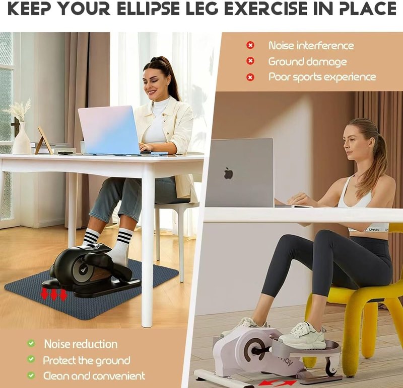 Double-Sided Non-Slip Workout Mat - Anti-Slip Exercise Mat for Mini Elliptical | Perfect for Desk Use