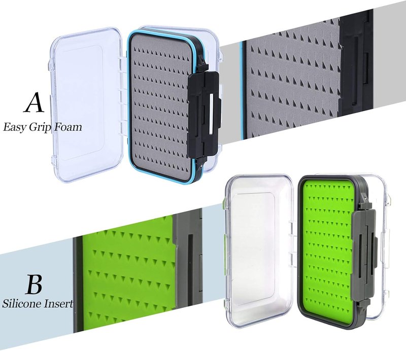 Maxcatch Waterproof Double-Sided Fly Box - Lightweight Durable Design with Clear Lid & Easy Grip Foam for Flies Storage