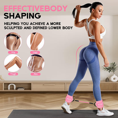 HPYGN Ankle Resistance Bands, Ankle Bands for Working Out, Leg Glutes Training Workout Equipment for Women, Exercise Bands with Cuffs, Kick Back Ankle Strap Set for Home Gym