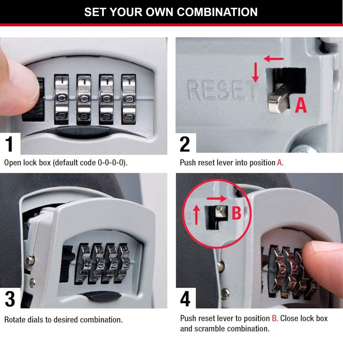 Master Lock Key Safe, 5401EURD, Wall Mounted, Medium, Strong Aluminium Weather Resistant Construction - Mounting Hardware Included