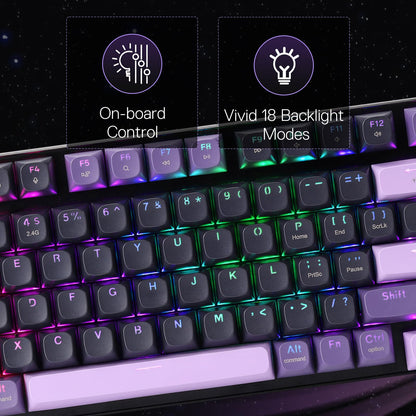 Redragon K740 PRO 98 Keys Wireless RGB Gaming Keyboard, 3-Mode PBT Mechanical Keyboard w/Solid Aluminum Base, Dedicated Knob Control & Hot-Swap Socket, Custom Linear Switch