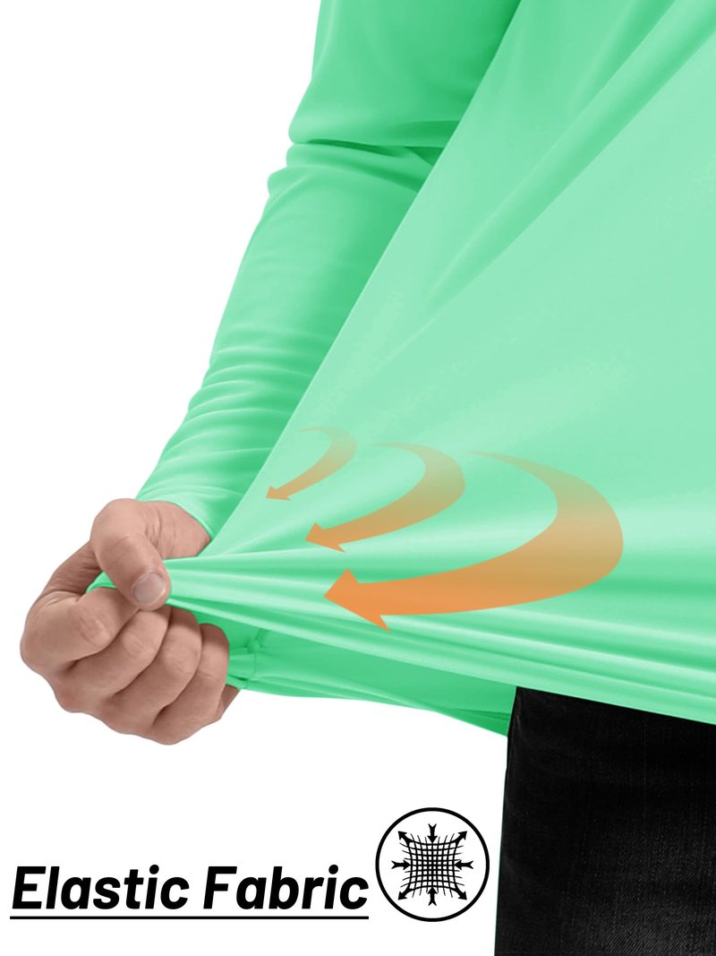TACVASEN Sun Shirts for Men Long Sleeve Swim Shirts Quarter Zip Pullover 1/4 Zip Men Rash Guard Shirts Quick Dry Tops Outdoor Mint Green