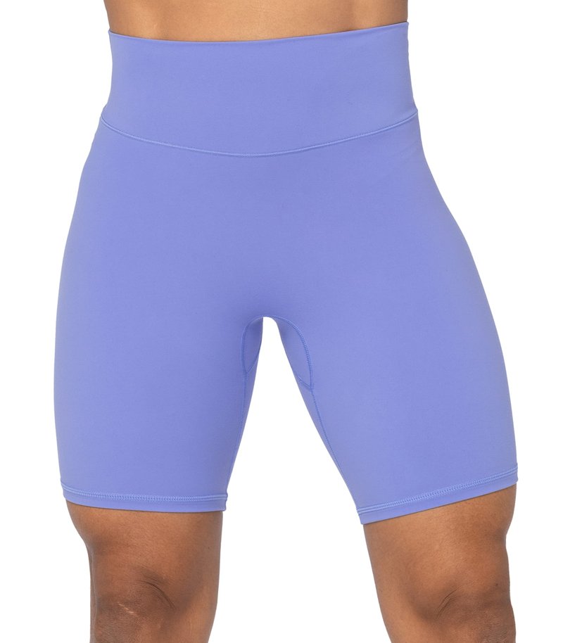 Sunzel No Front Seam High Waist Biker Shorts for Women, Squat Proof Yoga Workout Gym Bike Shorts 8" Periwinkle Medium