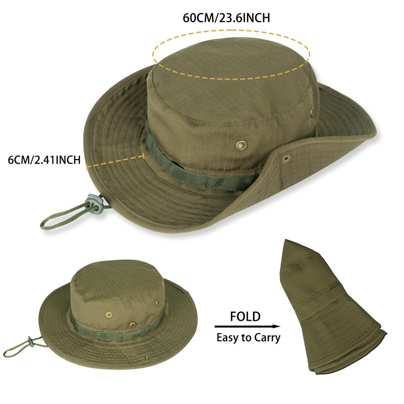 Rosoz Sun Hats for Men Women Boonie Hat UPF 50+ Bucket Hat Wide Brim UV Protection Fishing Hiking Safari Outdoor Hats