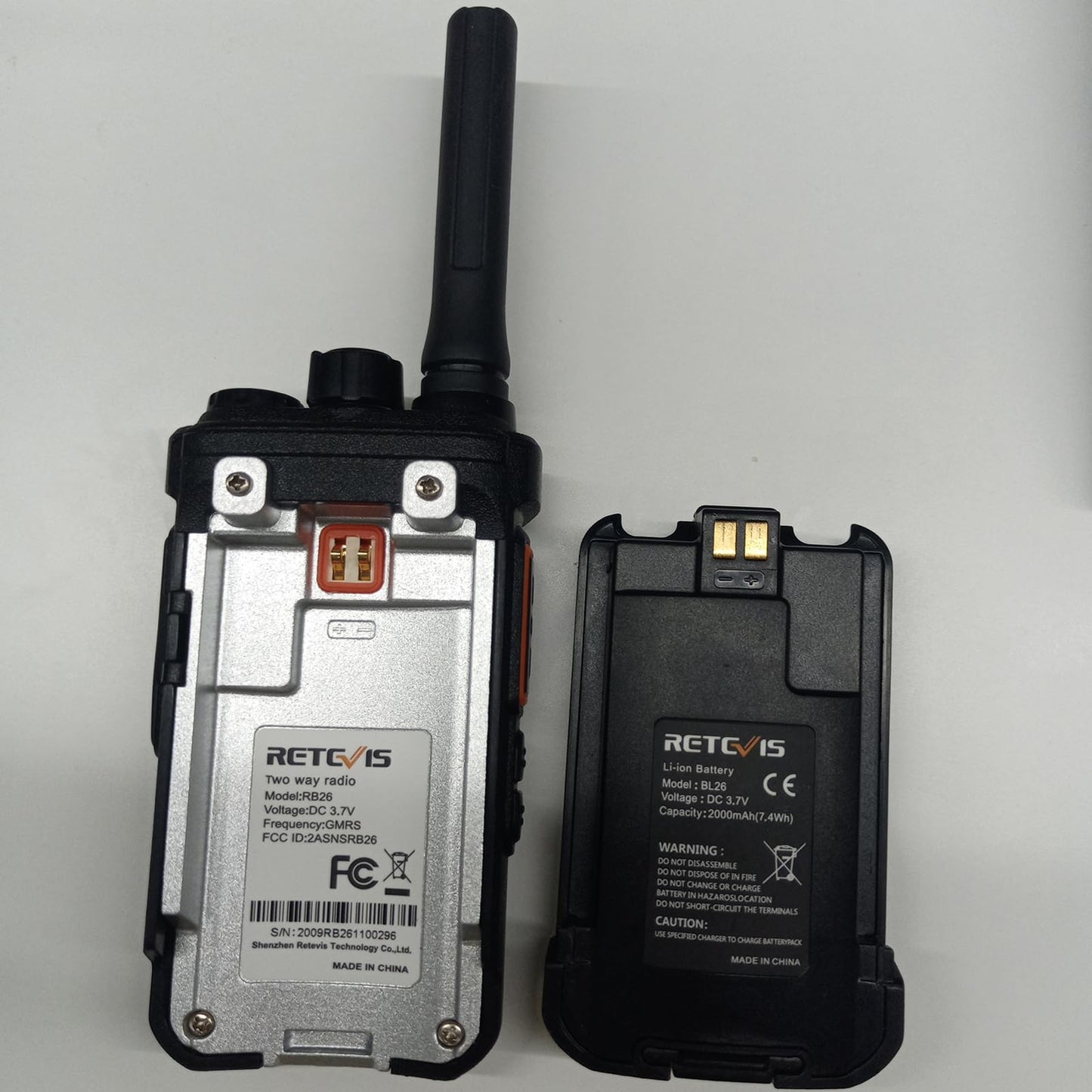Retevis RB26 Two Way Radio Long Range with Earpiece, Rechargeable Walkie Talkies with 6 Way Charger, 21-Hours, USB-C, Flashlight, GMRS Repeater Capable, 2 Way Radio for Hotel Security Jobsite(6 Pack)