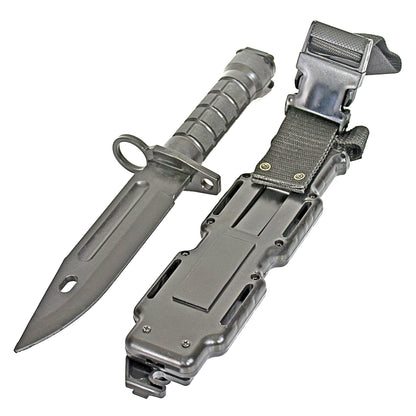 Rubber Knife Training Airsoft with Sheath Dummy Plastic Dagger Flexible Soft Fixed Blade for Prop Halloween Martial Arts Pretend Play Cosplay Costume 11.75 inch