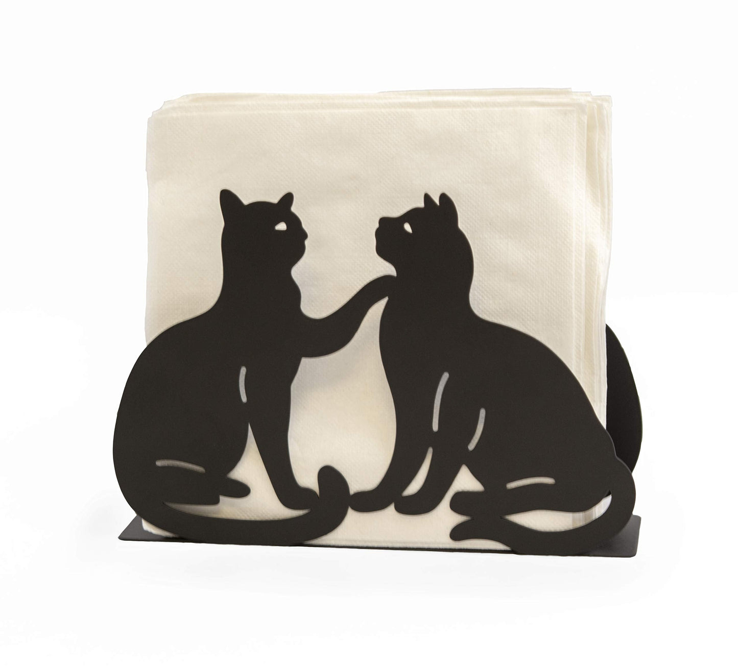 Mango Steam Tabletop Napkin/Tissue & Letter Holder For Home, Kitchen, Restaurants (Cat, Black)