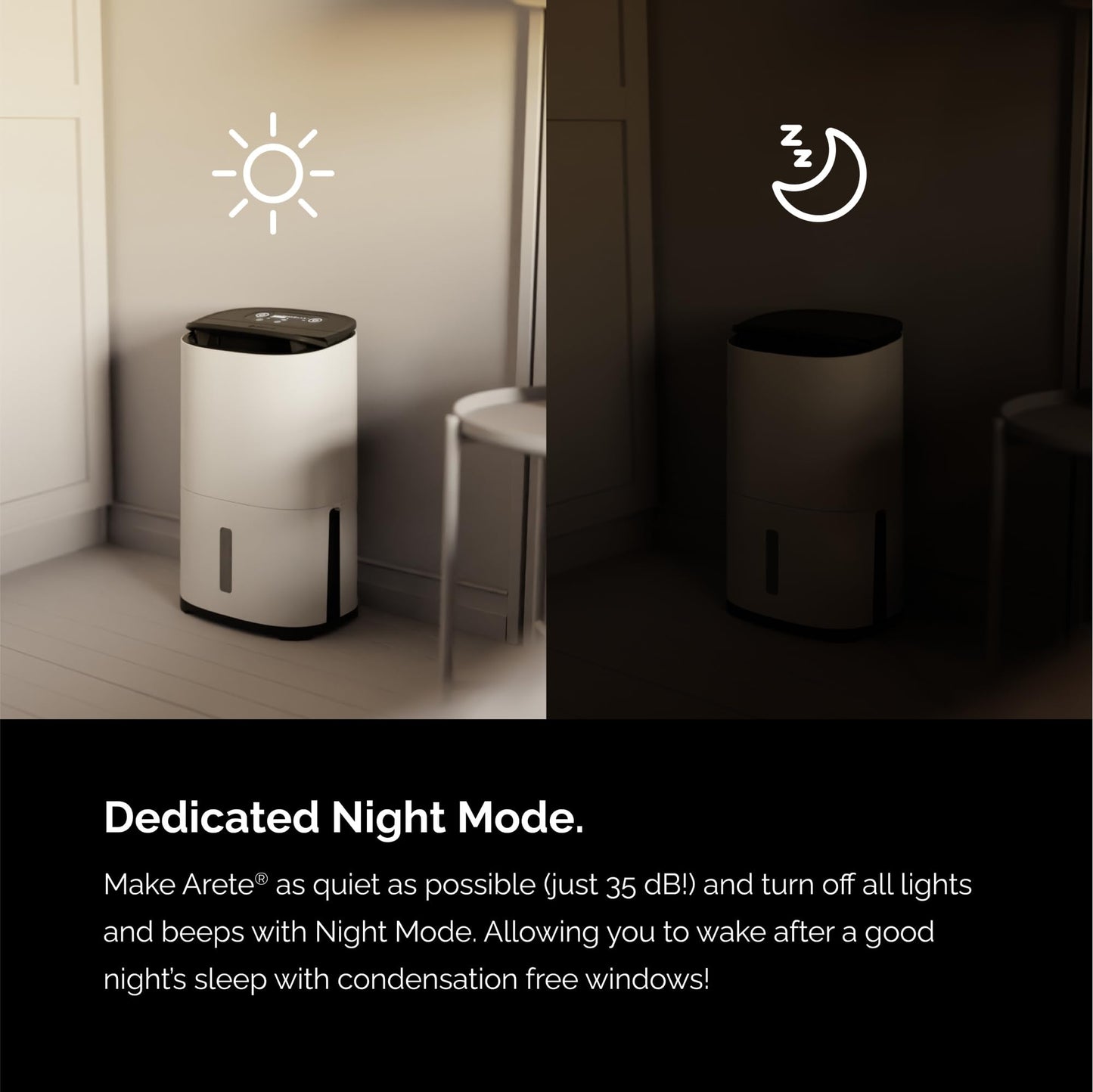 Meaco MeacoDry Arete® Two 12L Dehumidifier & HEPA H13 Air Purifier, Low Energy, Low Noise, Wi-Fi Meaco App, Smart humidity mode, removes moisture in homes and flats, 5x year warranty