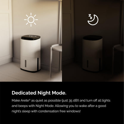Meaco MeacoDry Arete® Two 12L Dehumidifier & HEPA H13 Air Purifier, Low Energy, Low Noise, Wi-Fi Meaco App, Smart humidity mode, removes moisture in homes and flats, 5x year warranty