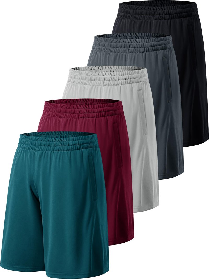 Profectors Men's Athletic Shorts with Pockets and Elastic Waistband Quick Dry Activewear Workout Shorts for Men