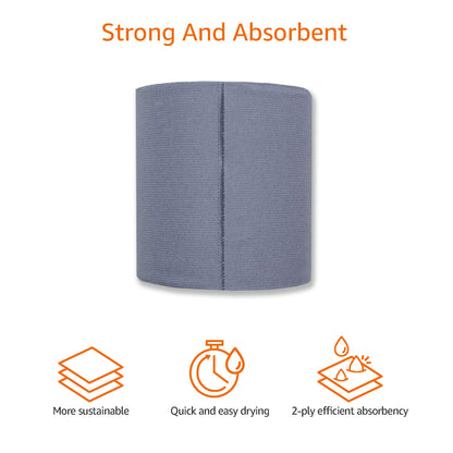 AmazonCommercial Multipurpose Wiping Paper, 2-ply Centrefeed, Blue Roll Recycled, 6 Rolls (1 pack), 450 Sheets per Roll, Sheet Size: 30 x 20 cm