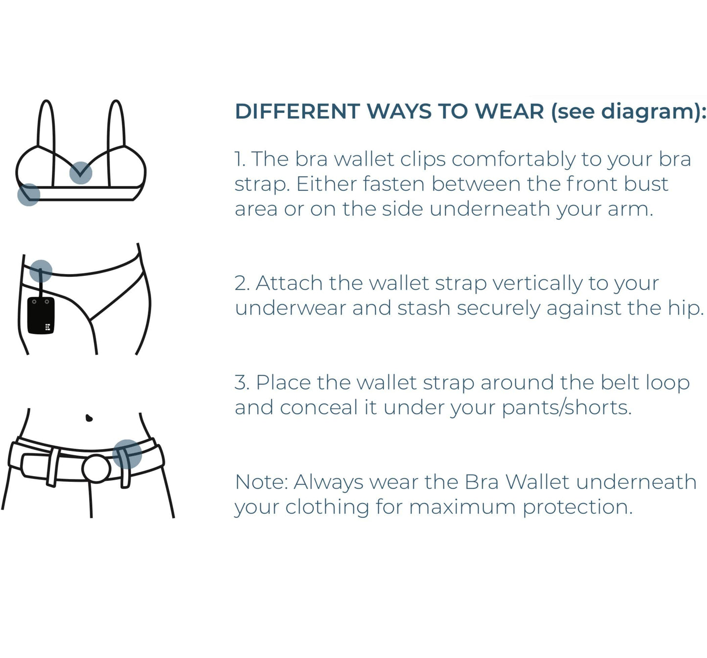 Hidden Bra Wallet - Travel Pouch and Secret Pocket for Passport, Money, Credit Cards - Undercover Stash for All Bra Sizes - Secure, Comfortable, Machine Washable - Pink