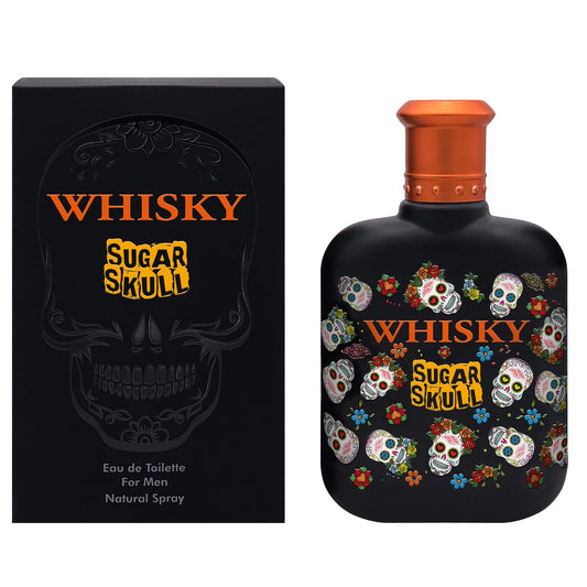 EVAFLORPARIS WHISKY SUGAR SKULL Eau de Toilette for Men – Bold Fragrance with Bergamot, Rose and Amber Notes – Inspired by Day of the Dead – Iconic Skull Bottle – Made in France – 3.4 Fl Oz