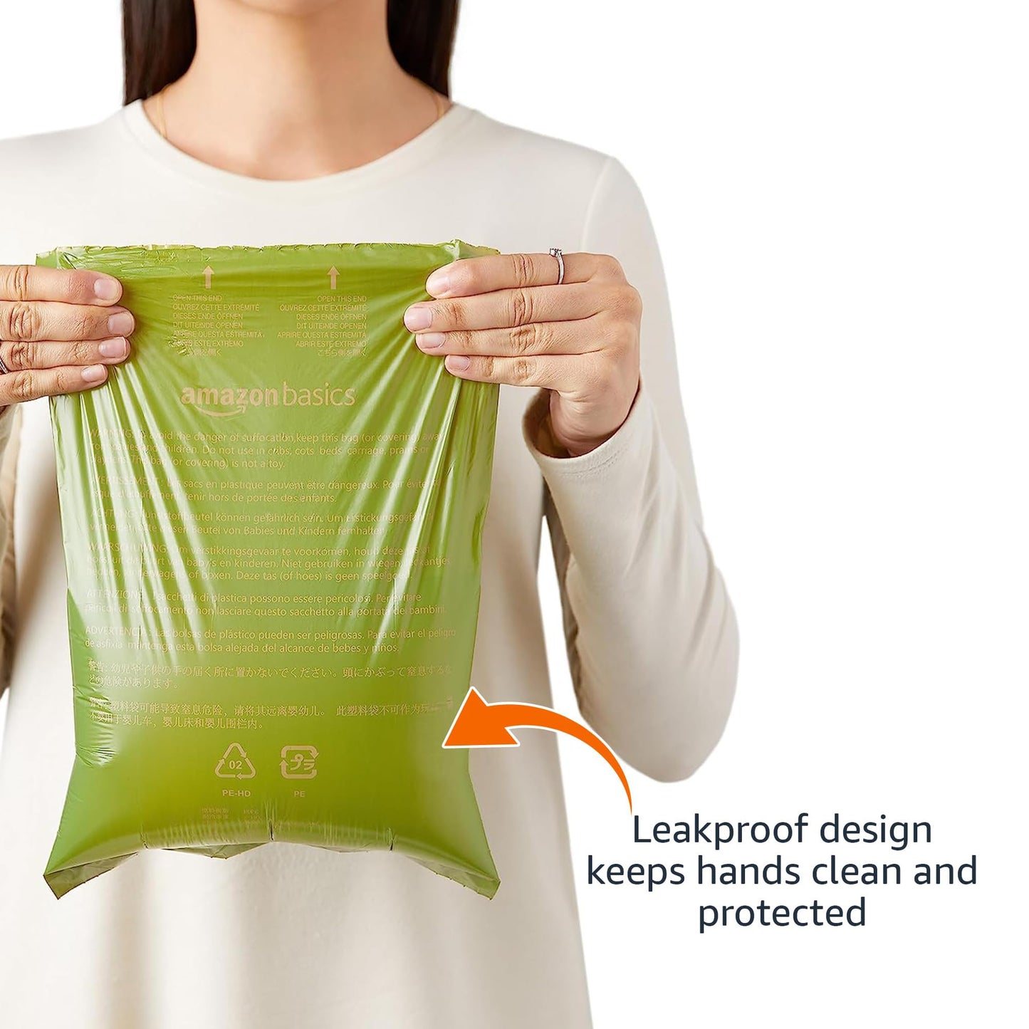 Amazon Basics Dog Poop Bags with Dispenser, 270 Count, Enhanced for Guaranteed Leakproof, Lavender Scented, Includes Leash Clip