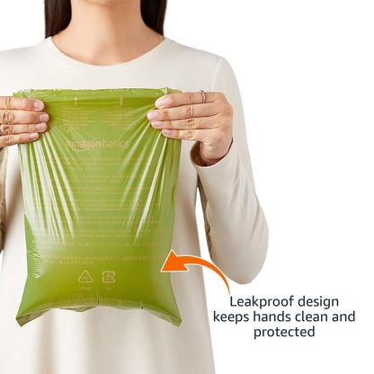 Amazon Basics Dog Poop Bags with Dispenser, 270 Count, Enhanced for Guaranteed Leakproof, Lavender Scented, Includes Leash Clip