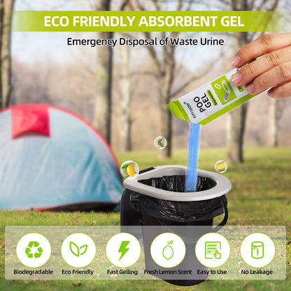 CHTSJQW Portable Toilet Absorbent Gel, 25 Pack Poo Urine Deodorizing Treatment for Camping and Outdoor Hiking