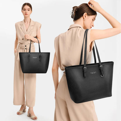 Jocose Moose Women Handbag Laptop Tote Bag Large PU Leather Computer Designer Shoulder Bag Lightweight, Gift with a Ladies Purse